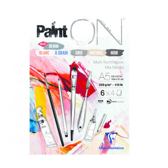 A5 Paint&#039;ON Demin 6 x 4 vellen 250 grams van Clairefonaine