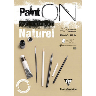 A3 Paint&#039;ON 30 vellen 250 grams Naturel van Clairefonaine