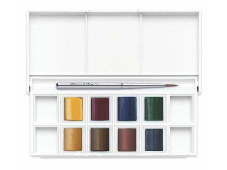 Landscape Pocket set van Cotman met 8 halve napjes en 1 penseel