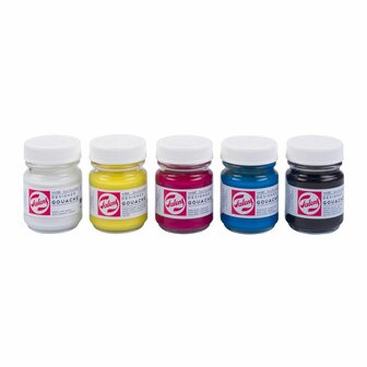 Plakkaatverf Primaire kleuren set Extra fijn (Gouache Extra fine) Royal Talens 5 x 50 ml flacons