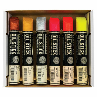 Starter set met 6 Fluorescents en Metallics Oil Sticks van Sennelier