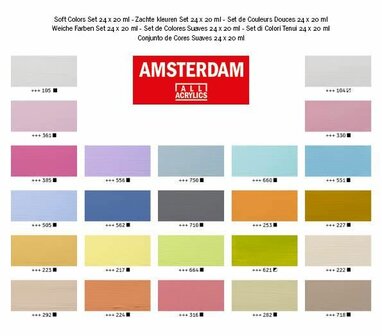 24 x 20 ML Pastel tinten Amsterdam Standard Series Acrylverf