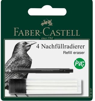 4x Faber-Castell Navulgummen in koker voor Precision Gumpen