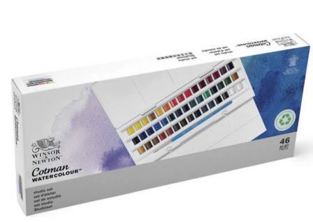 45 halve napjes half pan Studio&quot; Cotman Water Colours set&quot;