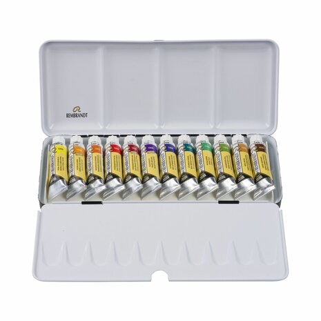 12 x 10 ML metalen set Landschapsselectie Rembrandt Professionele Aquarelverf