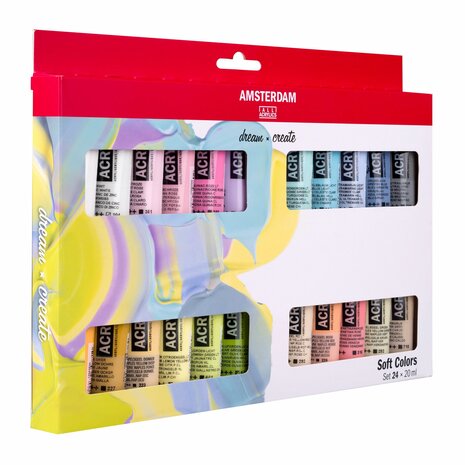 24 x 20 ML Pastel tinten Amsterdam Standard Series Acrylverf