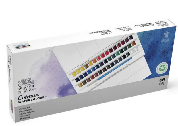 45 halve napjes half pan Studio" Cotman Water Colours set"