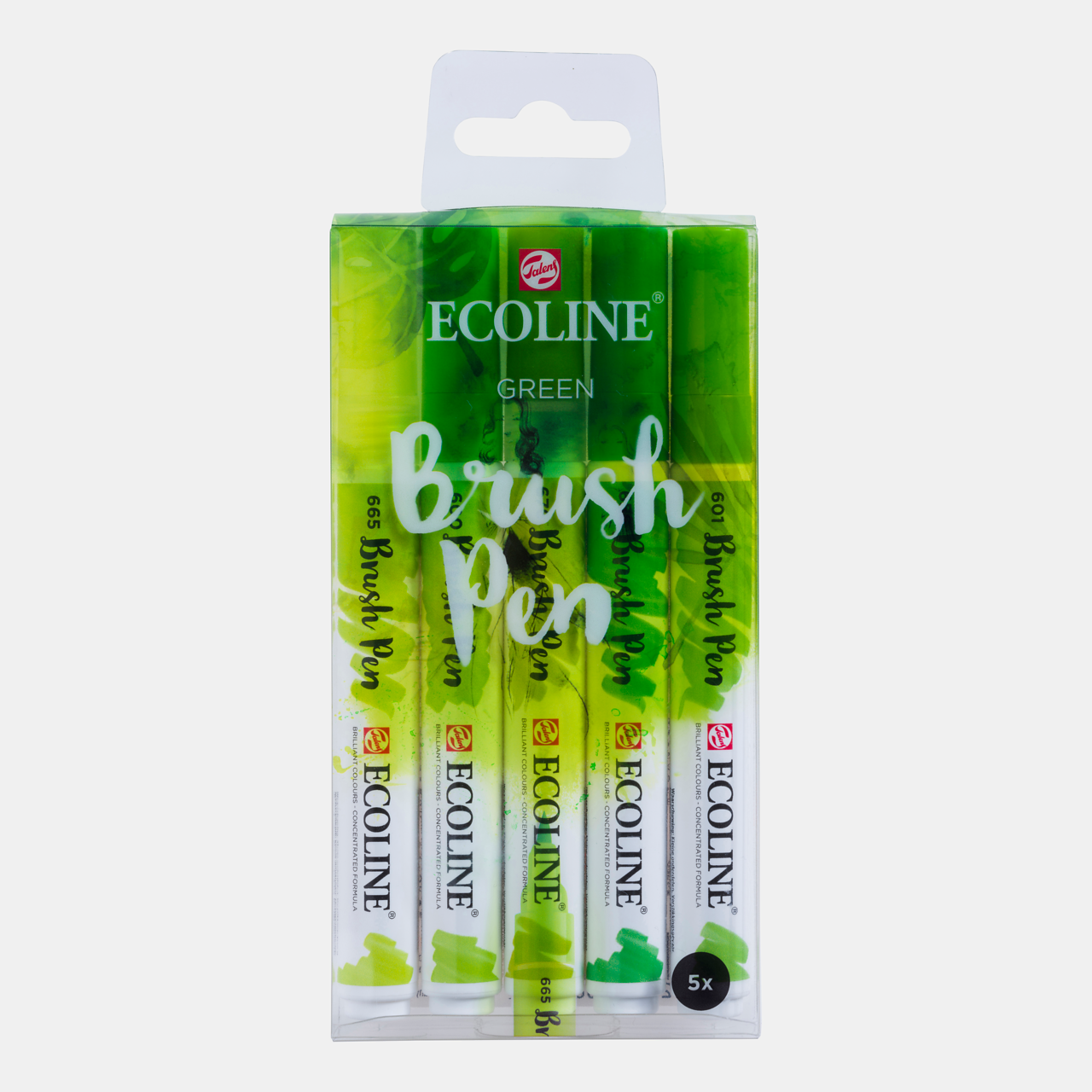 Ecoline Brushpennen Set van 5 Groen kleuren kopen? - Kunstburg.nl - Kunstburg