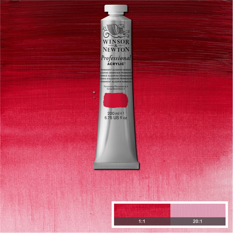 Winsor & Newton Professional Acrylic Permanent Alizarin Crimson 200 ml