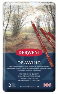 Derwent Drawing Set 12 kleurpotloden in metalen etui