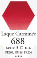 L'Aquarelle Karmijnlak Sennelier extra fijne aquarelverf 10 ML Serie 3 Kleur 688