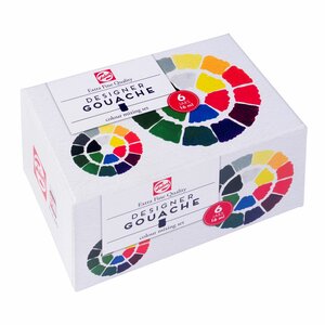 Plakkaatverf Primaire kleuren set Extra fijn (Gouache Extra fine) Royal Talens 6 x 16 ml flacons