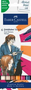 6 x Manga kleuren set Goldfaber alcohol-basis sketchmarkers van Faber Castell Set 809