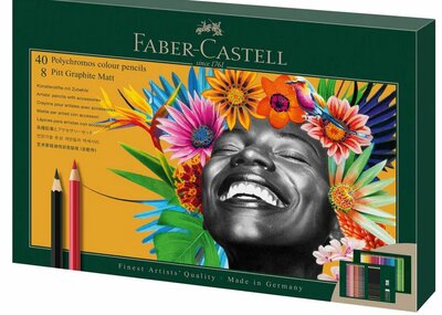 Polychromos en Pitt Grafiet Mat 50 delige set van Faber-Castell