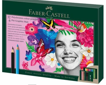 Polychromos en Pitt Grafiet Mat 40 delige set van Faber-Castell