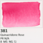 Quinacridone Rose PR N/A Aquarius Heel napje Aquarelverf van Roman Szmal Kleur 381