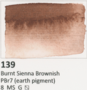 Burnt Sienna Brownish PBr7 (earth pigment) Aquarius Heel napje Aquarelverf van Roman Szmal Kleur 139