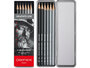 Set van 6  Graphite / Grafiet potloden Caran d'Ache Grafwood_