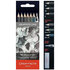 Set van 6 aquarel Graphite / Grafiet potloden & 1 waterpenseel Caran d'Ache Technalo_